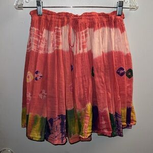 Tie dyed drawstring circle skirt one size 👓